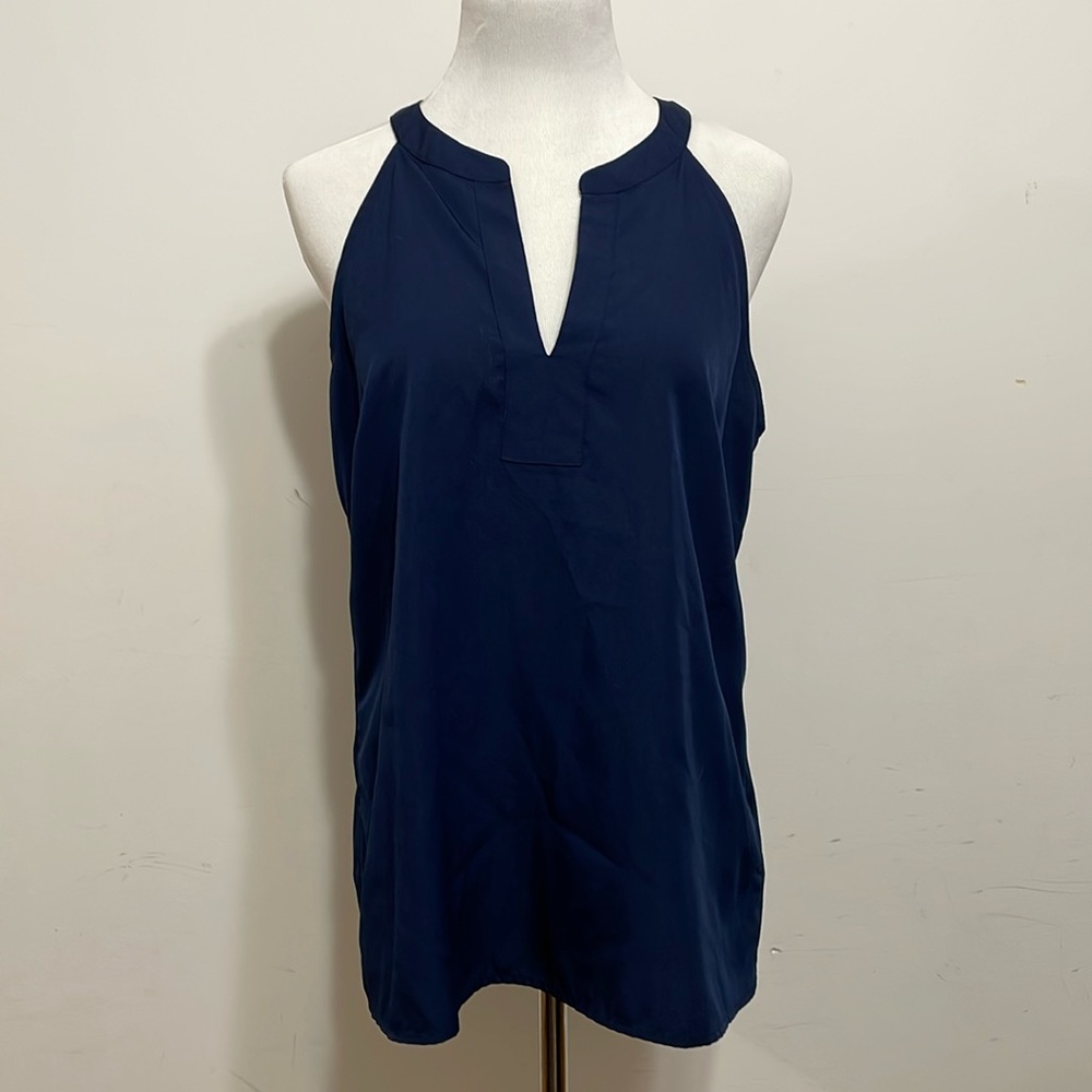 Banana Republic Factory Navy Blue Sleeveless Work Blouse Tank Top Size M